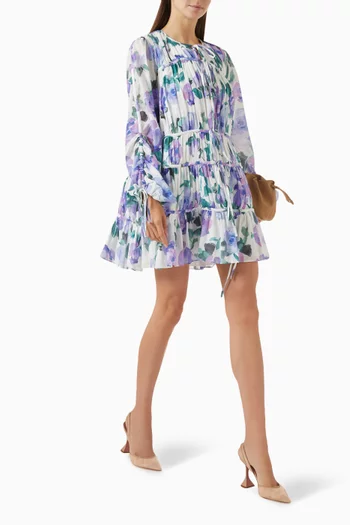 Clover Tie-up Mini Dress in Cotton