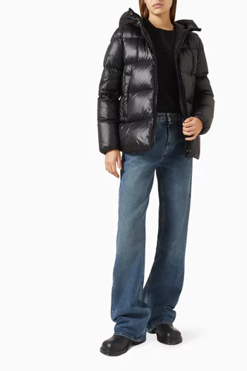 جاكيت باركا سيريت قصير مبطّن بالزغب