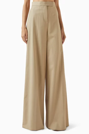 Wide-leg Pants in Stretch-cotton