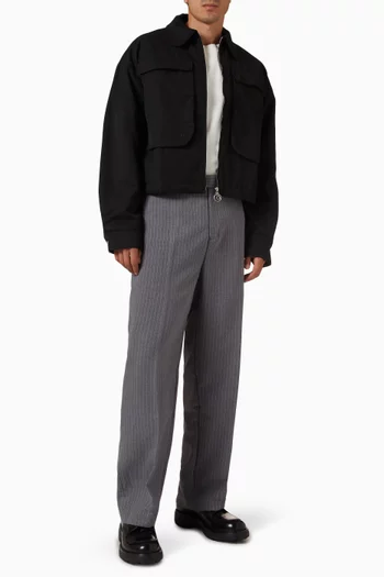 Everyday Pinstripe Pleated Pants in Twill