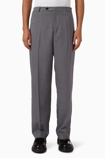 Everyday Pinstripe Pleated Pants in Twill