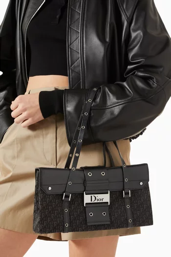 Columbus Monogram Shoulder Bag in Leather & Canvas