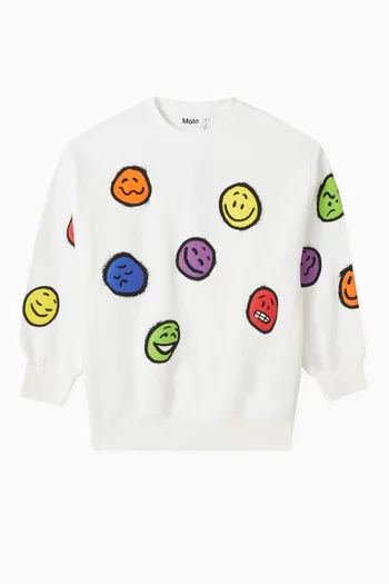 Monti Smiley Expressions Sweatshirt in Organic Cotton