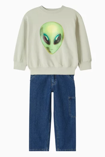 Graphic Print Sweatshirt in Cotton