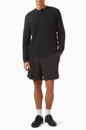 Garment Dye Waffle Shorts in Cotton
