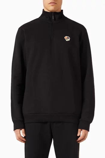 Felipe Patch Half-zip Sweatshirt in Cotton-fleece