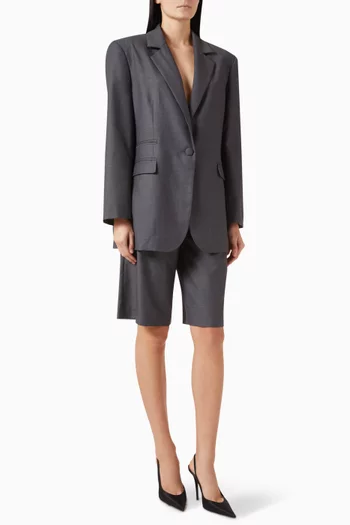 Tailored Blazer & Bermuda Set in Cotton-linen Blend
