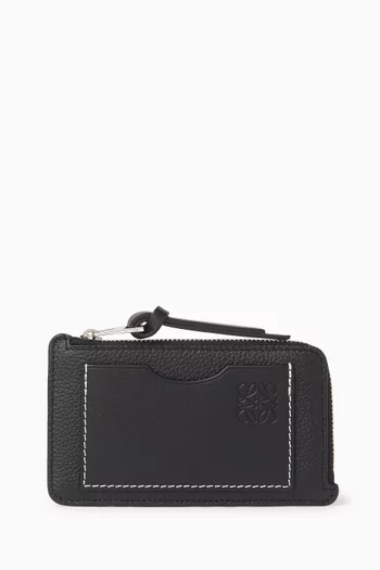 Zip Card Holder in Grained Calfskin