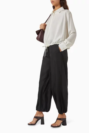 Balloon Drawstring-hem Shirt