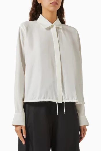 Balloon Drawstring-hem Shirt