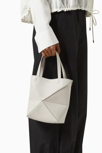 Mini Puzzle Fold Tote Bag in Calfskin