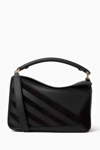 Small Puzzle Bag in Calfskin & Suede
