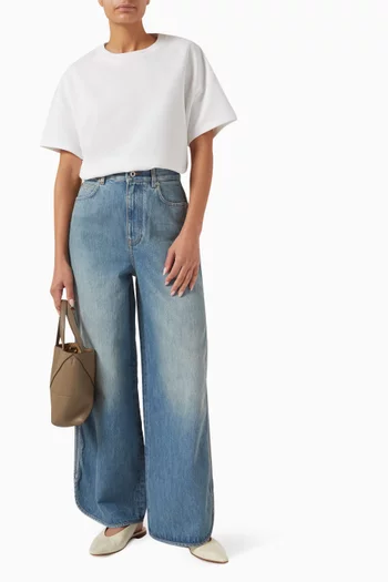 Asymmetric T-shirt in Cotton Blend