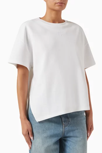 Asymmetric T-shirt in Cotton Blend