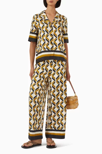 Sonore Geometric-print Shirt in Silk