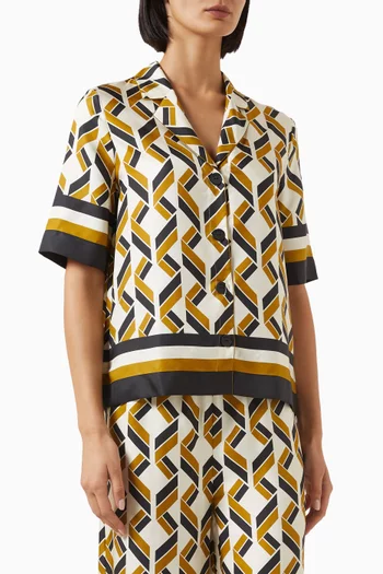 Sonore Geometric-print Shirt in Silk
