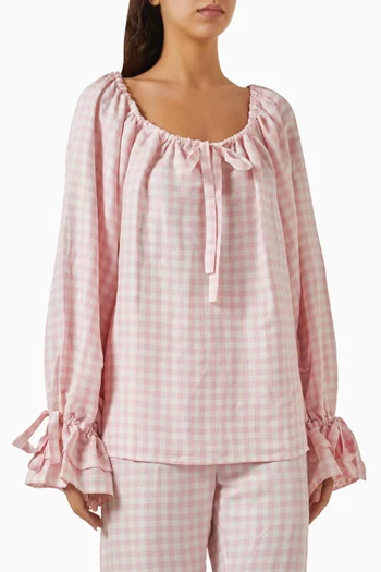 Cha-Cha Lounge Blouse in Linen-blend