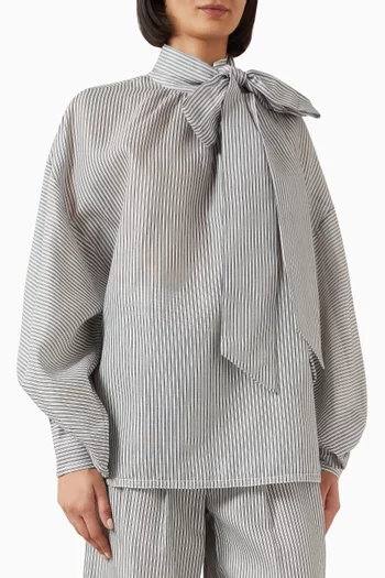 Hypnotic Striped Blouse in Cotton Blend