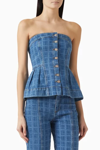 Eloise Strapless Top in Denim