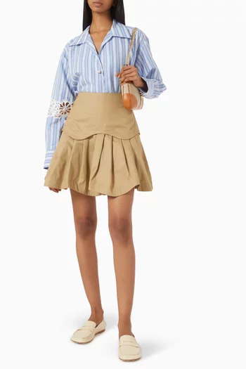 High-waisted Mini Skirt in Cotton