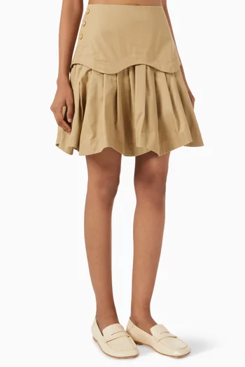 High-waisted Mini Skirt in Cotton