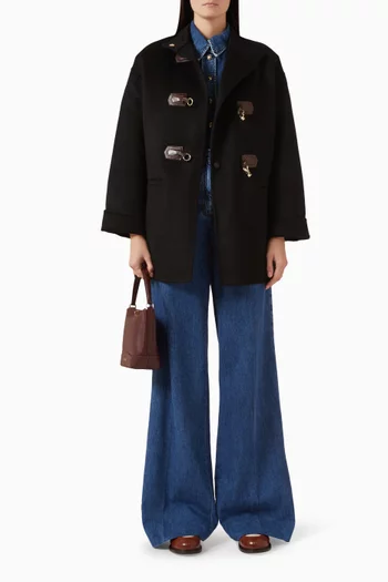 معطف سوفيرين بقصة فضفاضة صوف