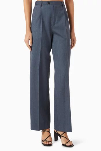 Striped Pants in Cotton-blend