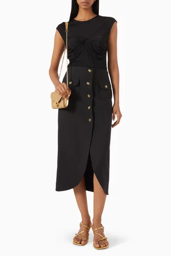 Buttoned Midi Skirt