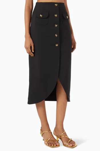 Buttoned Midi Skirt