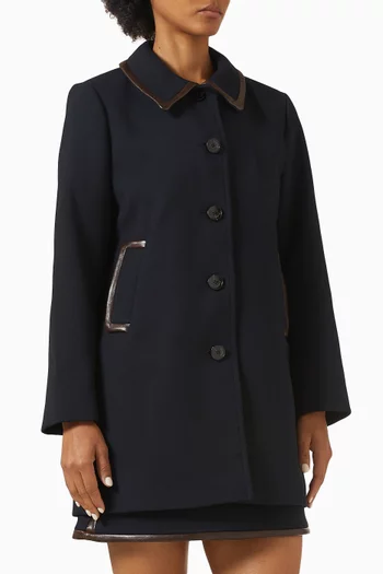 Mazaria Leather-trim Coat