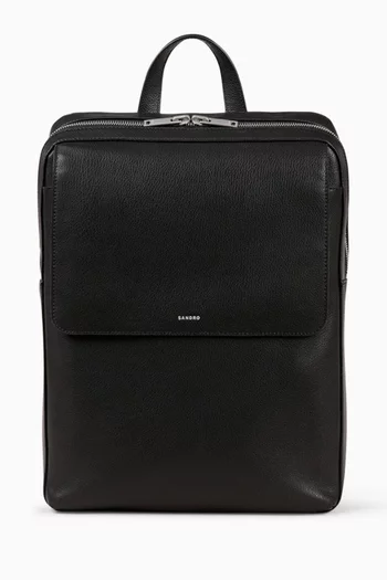 Vertical Backpack in Recycled Leather