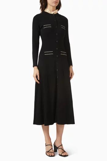 Odaya Midi Dress in Ribbed-knit