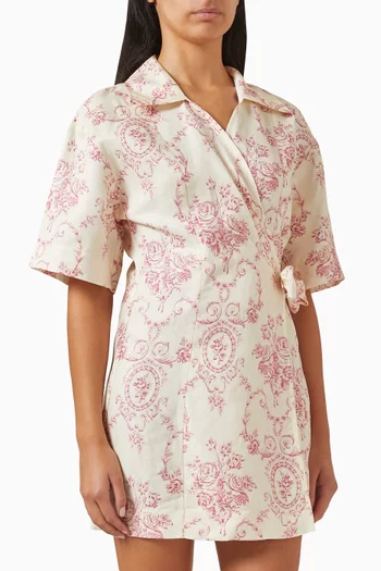Floral-print Wrap Dress in Viscose Blend