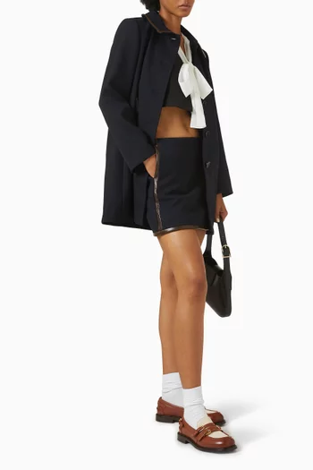Mazarine Leather-trim Mini Skirt