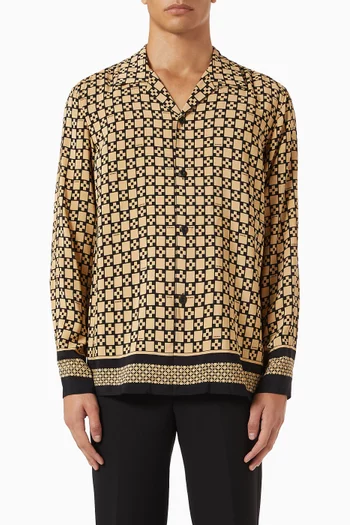 Monogram-print Shirt in Viscose