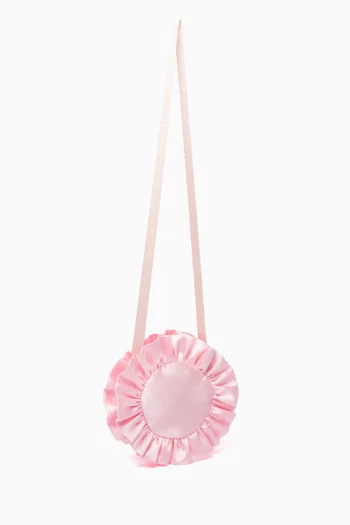 Rosette Crossbody Bag in Satin