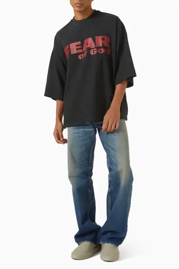 Relaxed Fear Is Gone T-shirt in Cotton