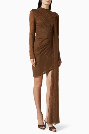 Snake Lace Cape Dress