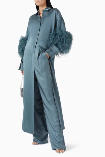 Belted Pants in Silk-twill