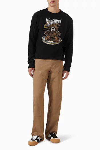 Teddy Bear Print Sweater in Cotton
