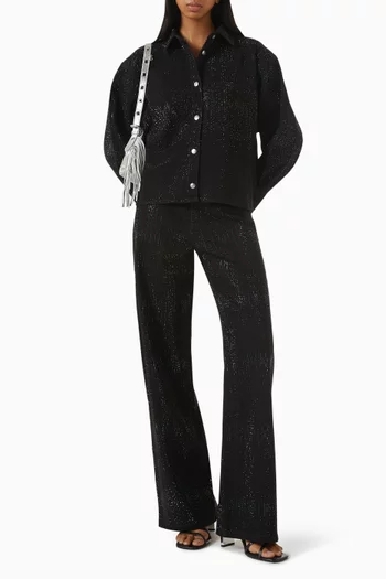 قميص سيلو مطرز بأحجار الراين