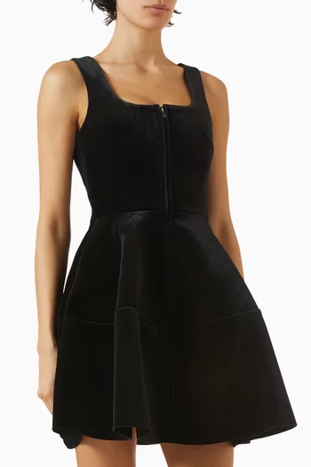 فستان سكيتر قصير مخمل