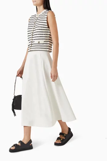 Petticoat Midi Skirt in Crepe