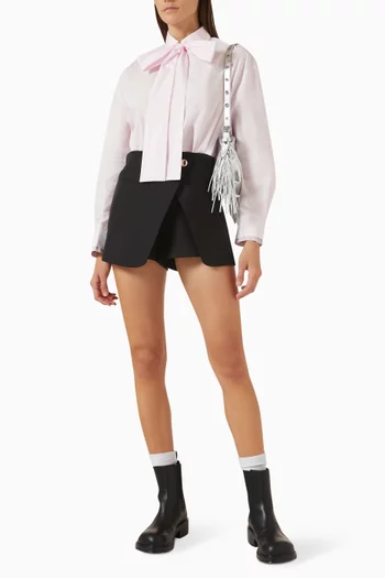 Button Shorts in Wool-blend
