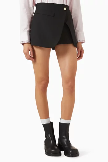 Button Shorts in Wool-blend
