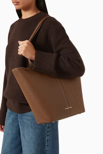 حقيبة يد فلورا كبيرة جلد وقنب