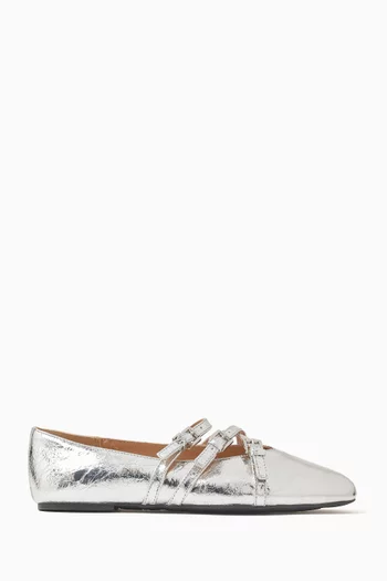 Indy Flex Ballet Flats in Metallic Leather