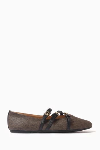 Indy Flex Ballet Flats in Logo Canvas