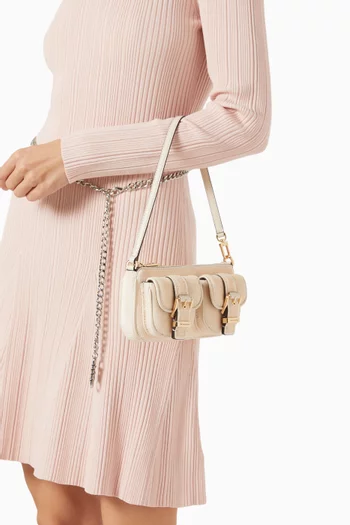 Small Zoe Sequin-embellished Pochette in Faux Leather