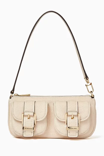 Small Zoe Sequin-embellished Pochette in Faux Leather